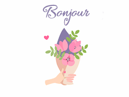 Gifs animés bonjour bouquet de fleurs